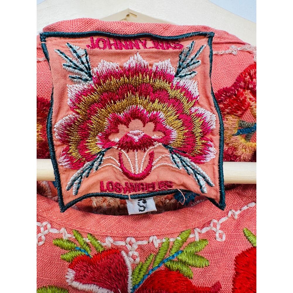 Johnny Was Heavily Embroidered Linen Dress Size Small - Picture 5 of 7